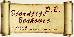 Đorđije Beuković vizit kartica
